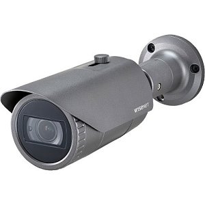 Hanwha QNO-7082R Wisenet Q Series, WDR IP66 4MP 3.2-10mm Motorized Varifocal Lens, IR 30M IP Bullet Camera, Grey