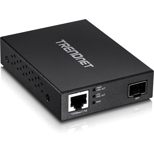 TRENDnet Gigabit PoE PD SFP Fiber Media Converter